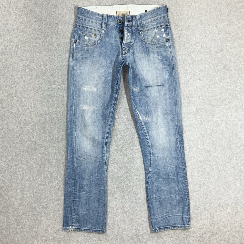 G-STAR RAW Radar Tapered Rope Jeans Mens 32x32 Light Wash‎ Distressed Italy